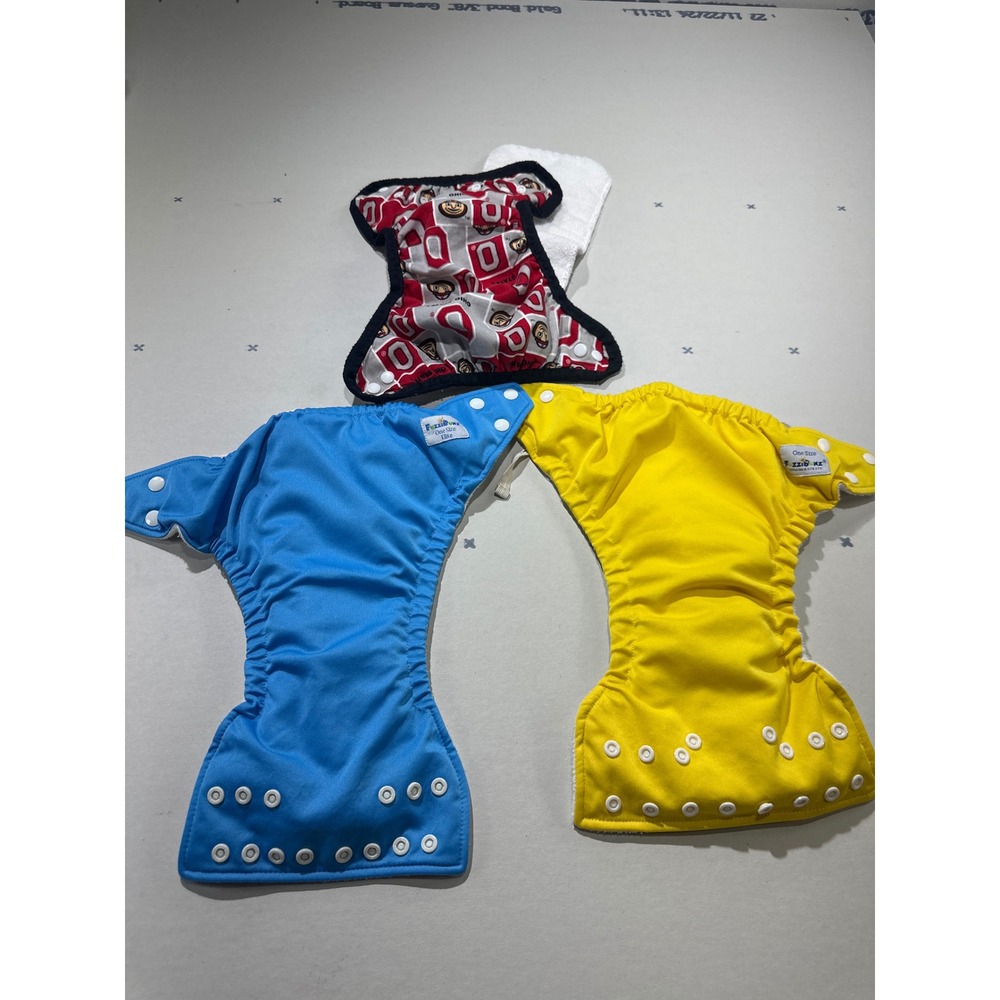 FuzziBunz One Size Elite Cloth Diaper Lot and Ohio State Buckeyes